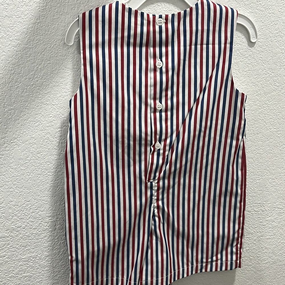 Edgehill Collection Round Neck Sleeveless Smocked American Flag Jon Jon 2T - Picture 5 of 6